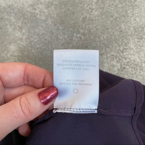 Theory Purple Silk Sleeveless Ruffle Keyhole Front Junio Blouse EUC Size Small - Picture 8 of 9